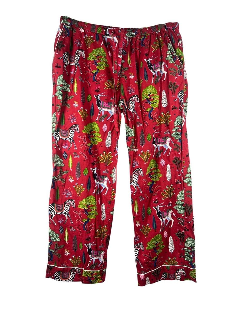 Printfresh Organic Cotton Pajama Pants in Antelope’s Forest Ruby Size XL